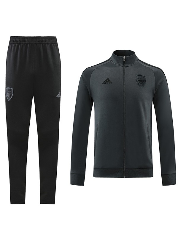 Arsenal giacca grigia da calcio abbigliamento sportivo tuta cerniera completa kit da allenamento da uomo cappotto da calcio all'aperto 2022-2023