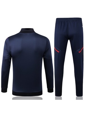 Arsenal giacca blu navy abbigliamento sportivo tuta tuta da allenamento da uomo con cerniera completa cappotto da calcio all'aperto 2022-2023