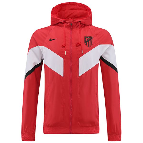 Atlético de Madrid giacca a vento con cappuccio giacca da calcio tuta rossa uniforme tuta da allenamento da uomo con cerniera completa 2022-2023