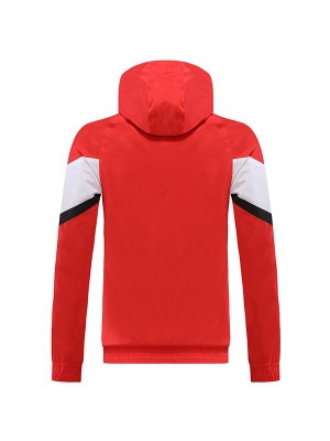 Atlético de Madrid giacca a vento con cappuccio giacca da calcio tuta rossa uniforme tuta da allenamento da uomo con cerniera completa 2022-2023