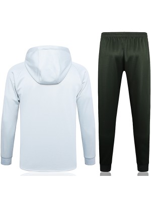 Barcelona hoodie jacket football sportswear tracksuit full zipper uniform men's white black training kit outdoor soccer coat 2024