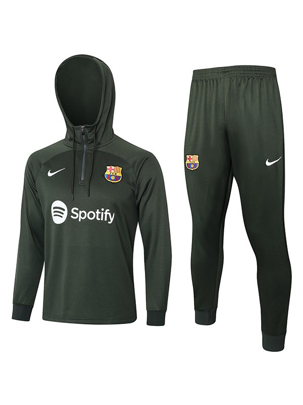 Barcelona hoodie jacket football sportswear tracksuit zipper uniform men's training kit outdoor green soccer coat 2024