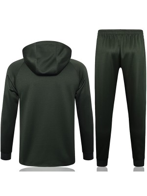 Barcelona hoodie jacket football sportswear tracksuit zipper uniform men's training kit outdoor green soccer coat 2024
