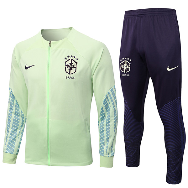 Barzil giacca verde calcio abbigliamento sportivo tuta cerniera completa uniforme da uomo kit di allenamento cappotto di calcio all'aperto 2022-2023
