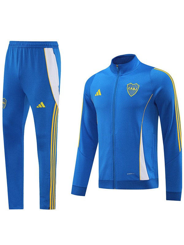 Boca jacket football sportswear tracksuit full zip uniform men's training kit blue outdoor soccer coat 2024