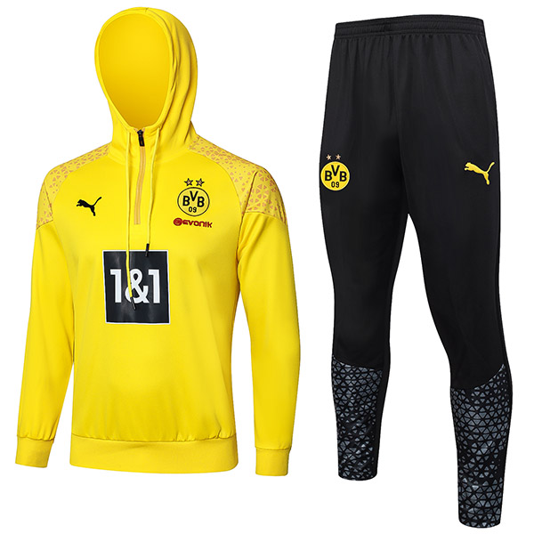Borussia Dortmund hoodie jacket football sportswear tracksuit zipper uniform men's training kit outdoor yellow soccer coat 2024
