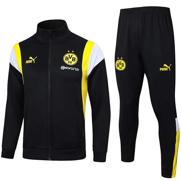 Borussia Dortmund jacket football sportswear tracksuit black full zip uniform men's training kit outdoor soccer coat 2023-2024