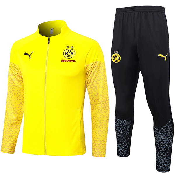 Borussia Dortmund jacket football sportswear tracksuit long zip yellow black uniform men's training kit outdoor soccer coat 2023-2024
