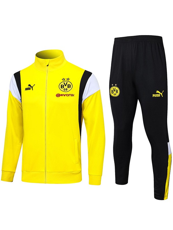 Borussia Dortmund jacket football sportswear yellow tracksuit full zip uniform men's training kit outdoor soccer coat 2023-2024