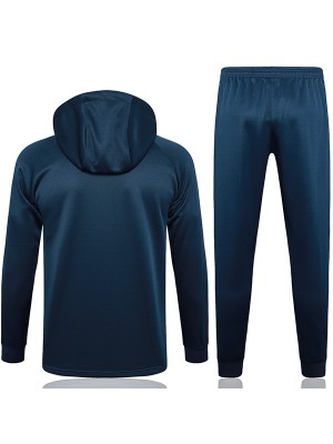 Brazil hoodie jacket football sportswear tracksuit zipper uniform men's training kit outdoor indigo soccer coat 2024
