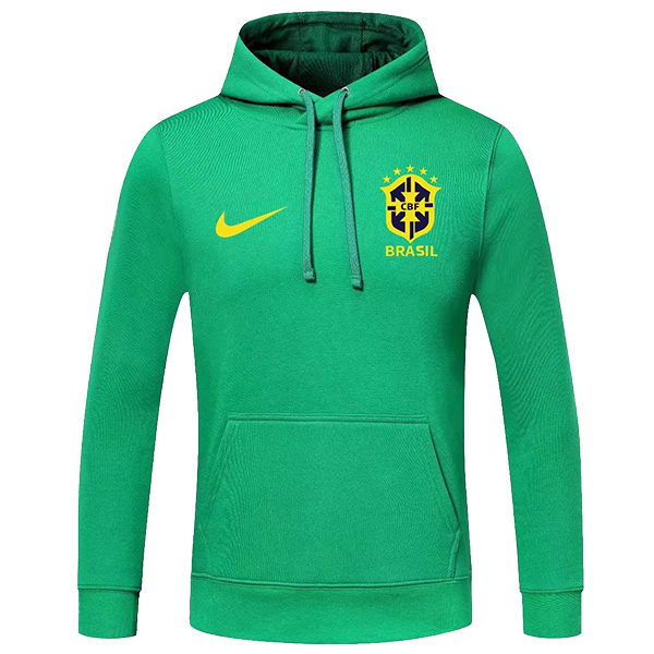 Brazil giacca a vento con cappuccio giacca da calcio abbigliamento sportivo tuta verde completo con cerniera kit da allenamento da uomo atletico calcio all'aperto 2022-2023