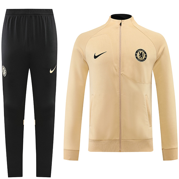 Chelsea giacca da calcio abbigliamento sportivo tuta oro cerniera completa uniforme kit da allenamento da uomo cappotto da calcio all'aperto 2022-2023