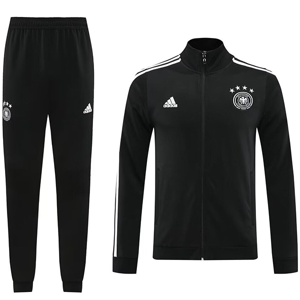 Germany jacket football sportswear tracksuit full zipper men's all black training kit outdoor soccer coat 2024
