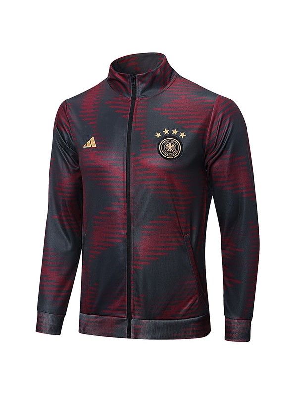 Germany giacca calcio sportswear tracksuit full zip uniforme da uomo allenamento nero rosso outdoor calcio kit 2022-2023 