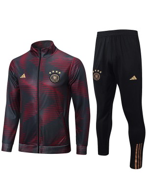 Germany giacca calcio sportswear tracksuit full zip uniforme da uomo allenamento nero rosso outdoor calcio kit 2022-2023 