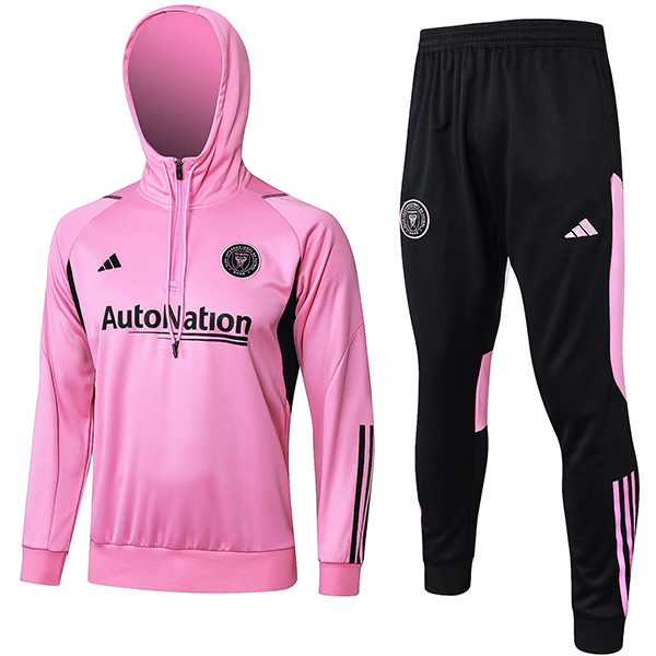Inter miami hoodie jacket football sportswear tracksuit full zipper uniform men's pink training kit outdoor soccer coat 2024