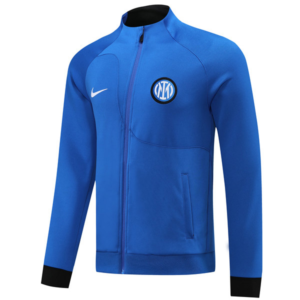 Inter milan giacca calcio abbigliamento sportivo tuta cerniera lampo uniforme kit allenamento outdoor calcio cappotto blu 2022-2023