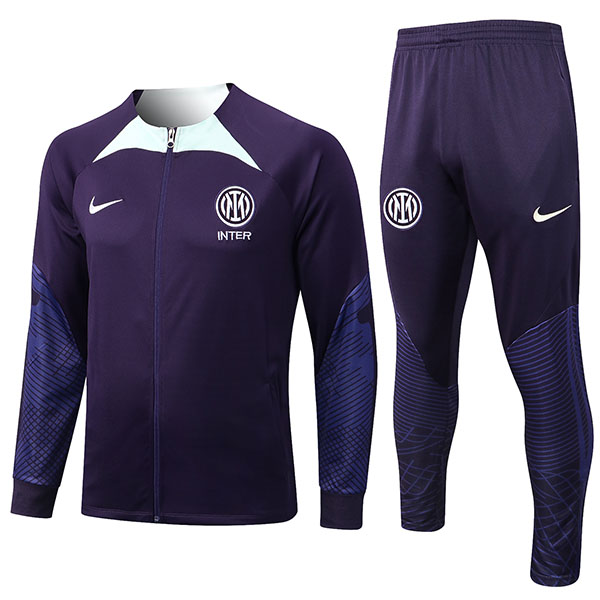 Inter milan giacca viola da calcio abbigliamento sportivo tuta completa cerniera kit da uomo uniforme da allenamento cappotto da calcio all'aperto 2022-2023