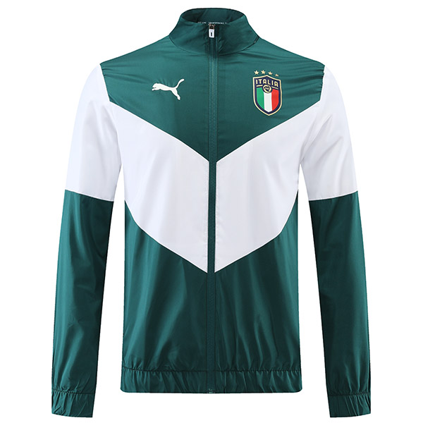 Italia giacca a vento giacca da calcio abbigliamento sportivo tuta zip intera da uomo allenamento verde kit atletico outdoor calcio 2022