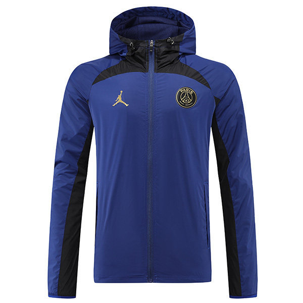 Jordan Paris Saint germain giacca a vento giacca da calcio abbigliamento sportivo tuta cerniera completa da uomo allenamento blu navy kit da calcio all'aperto 2022-2023