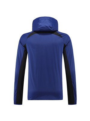 Jordan Paris Saint germain giacca a vento giacca da calcio abbigliamento sportivo tuta cerniera completa da uomo allenamento blu navy kit da calcio all'aperto 2022-2023