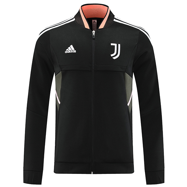 Juventus giacca abbigliamento sportivo sportivo sportivo tuta full zip uniforme da uomo allenamento nero da esterno 2022-2023