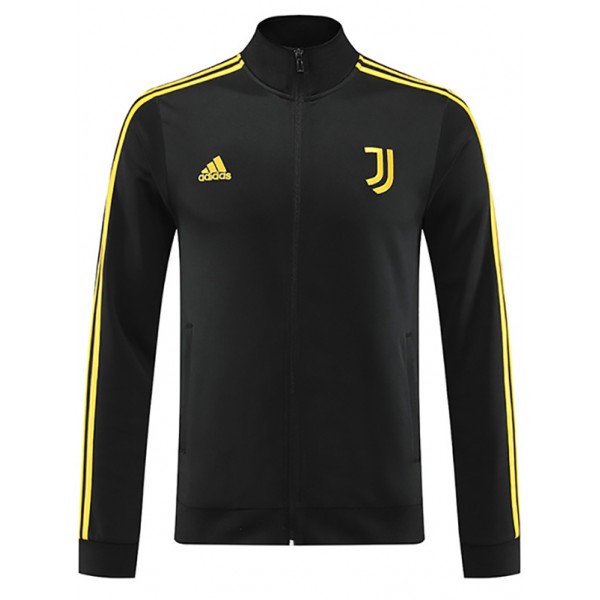 Juventus giacca da calcio abbigliamento sportivo tuta con cerniera uniforme nera kit da allenamento da uomo cappotto da calcio all'aperto 2023-2024