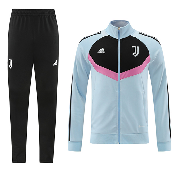 Juventus giacca da calcio abbigliamento sportivo tuta con cerniera celeste uniforme kit da allenamento per uomo cappotto da calcio outdoor 2024-2025