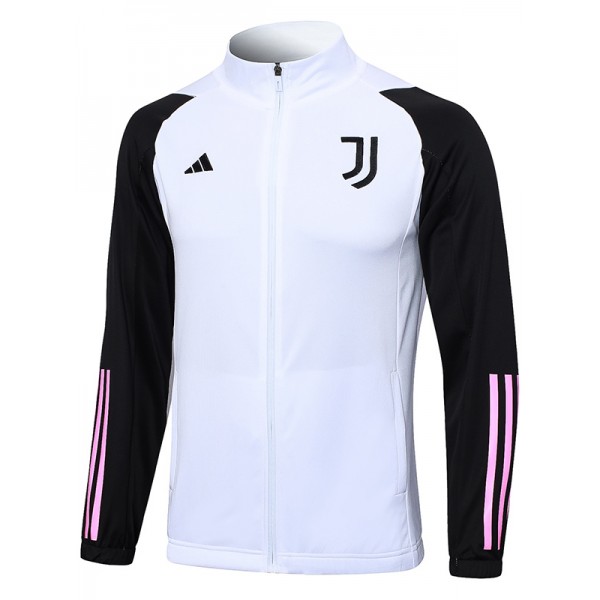 Juventus giacca da calcio abbigliamento sportivo tuta con cerniera uniforme bianca kit da allenamento da uomo cappotto da calcio all'aperto 2023-2024