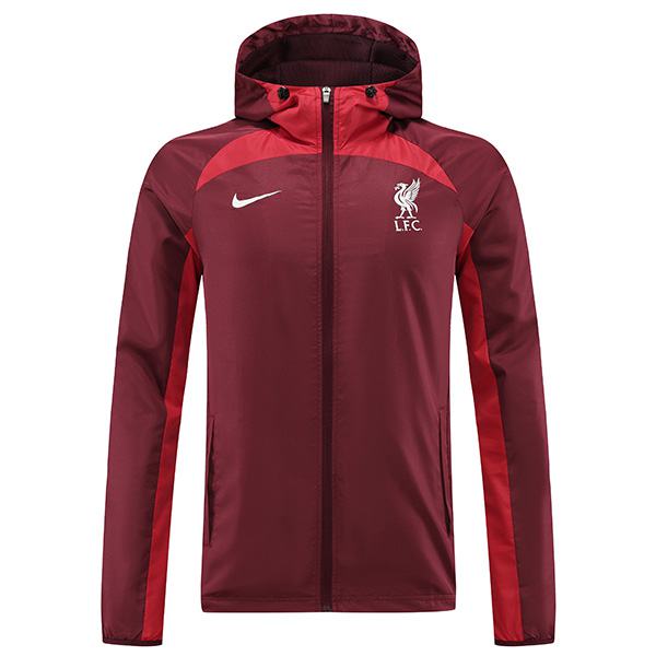 Liverpool giacca a vento con cappuccio giacca rossa abbigliamento sportivo da calcio tuta cerniera completa uniforme LFC kit da allenamento da uomo cappotto da calcio all'aperto 2022-2023