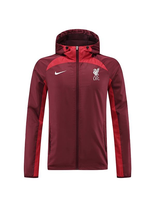 Liverpool giacca a vento con cappuccio giacca rossa abbigliamento sportivo da calcio tuta cerniera completa uniforme LFC kit da allenamento da uomo cappotto da calcio all'aperto 2022-2023