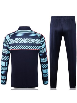 Manchester City giacca da uomo tuta sportiva da calcio blu navy tuta da allenamento da uomo con cerniera completa cappotto da calcio all'aperto 2022-2023