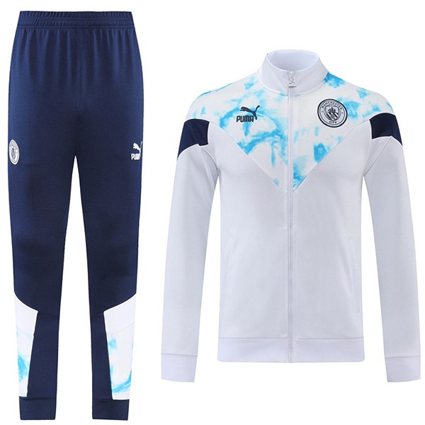 Marseille giacca da calcio abbigliamento sportivo tuta con cerniera completa divisa da allenamento da uomo camice bianco da calcio 2022-2023