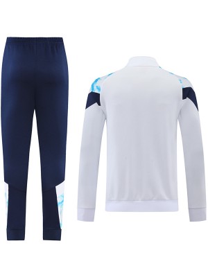 Marseille giacca da calcio abbigliamento sportivo tuta con cerniera completa divisa da allenamento da uomo camice bianco da calcio 2022-2023