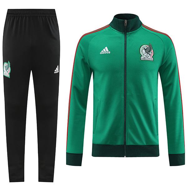 Mexico giacca da calcio abbigliamento sportivo tuta verde tuta da uomo con cerniera lampo maglia da allenamento atletica all'aperto cappotto verde acqua 2022