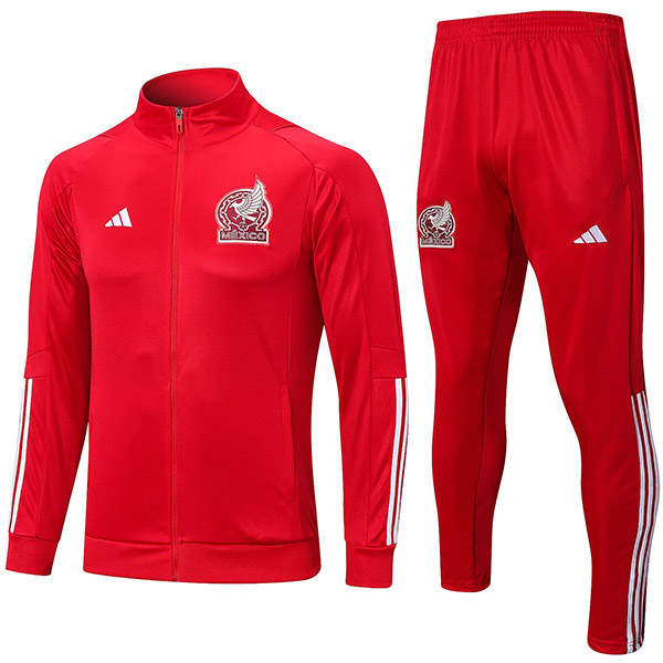 Mexico jacket football sportswear tracksuit full zipper kit men's training uniform red outdoor soccer coat 2023-2024