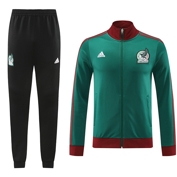 Mexico giacca da calcio abbigliamento sportivo tuta con cerniera intera kit da allenamento verde da uomo cappotto da calcio outdoor 2024-2025