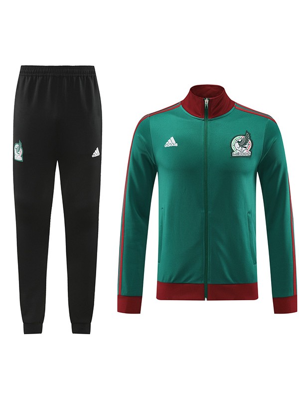 Mexico giacca da calcio abbigliamento sportivo tuta con cerniera intera kit da allenamento verde da uomo cappotto da calcio outdoor 2024-2025