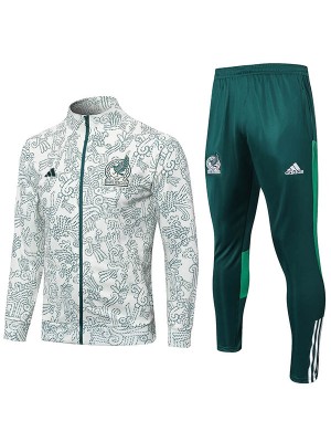 Mexico giacca calcio abbigliamento sportivo Messico tuta cerniera completa kit allenamento uomo atletico bianco verde outdoor calcio cappotto 2022-2023