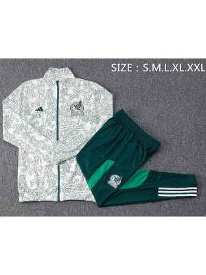Mexico giacca calcio abbigliamento sportivo Messico tuta cerniera completa kit allenamento uomo atletico bianco verde outdoor calcio cappotto 2022-2023