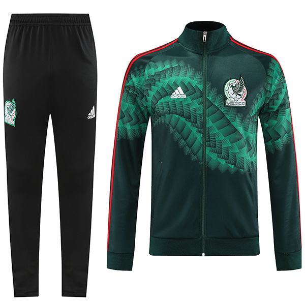 Mexico giacca da calcio abbigliamento sportivo tuta verde cerniera completa maglia da allenamento da uomo cappotto da calcio all'aperto 2022