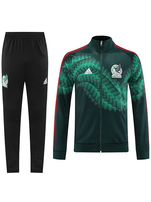 Mexico giacca da calcio abbigliamento sportivo tuta verde cerniera completa maglia da allenamento da uomo cappotto da calcio all'aperto 2022