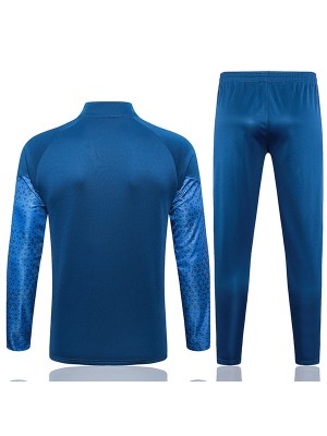 Olympique de Marseille tracksuit soccer pants suit sports set half zip necked uniform men's clothes football darkblue training kit 2023-2024