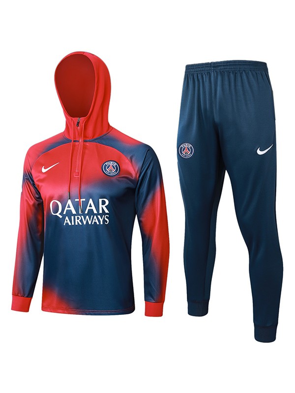 Paris Saint-Germain hoodie jacket football sportswear tracksuit zipper uniform men's training kit outdoor red navy soccer coat 2024