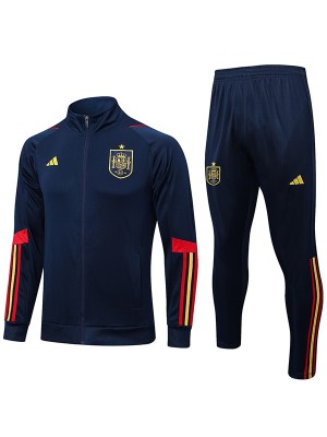 Spain giacca calcio sportswear tracksuit full zip uniforme da uomo allenamento navy outdoor calcio kit 2022-2023