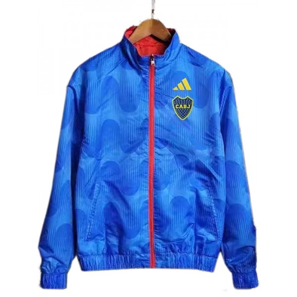 SSC Boca giacca a vento giacca da calcio abbigliamento sportivo tuta da allenamento con cerniera completa da uomo blu rosso kit cappotto da calcio all'aperto 2023-2024
