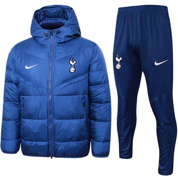 Tottenham Hotspur hoodie cotton-padded jacket football sportswear tracksuit full zipper men's training navy kit outdoor soccer coat 2024