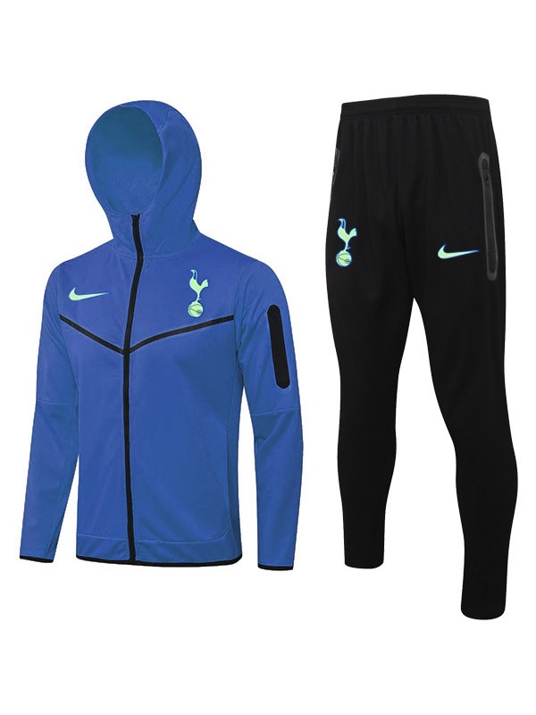 Tottenham hotspur giacca con cappuccio da calcio abbigliamento sportivo tuta cerniera completa uniforme da uomo kit di allenamento calcio all'aperto cappotto blu 2022-2023