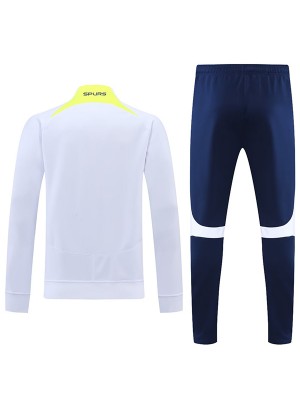 Tottenham hotspur giacca bianca da calcio abbigliamento sportivo tuta cerniera completa uniforme da uomo kit da allenamento cappotto da calcio all'aperto 2022-2023