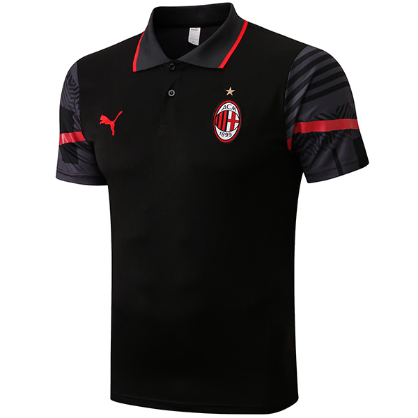 AC Milan polo maglia divisa da allenamento maglia sportiva da uomo nera da calcio 2022-2023